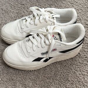 Reebok White and Black Classic Sneakers